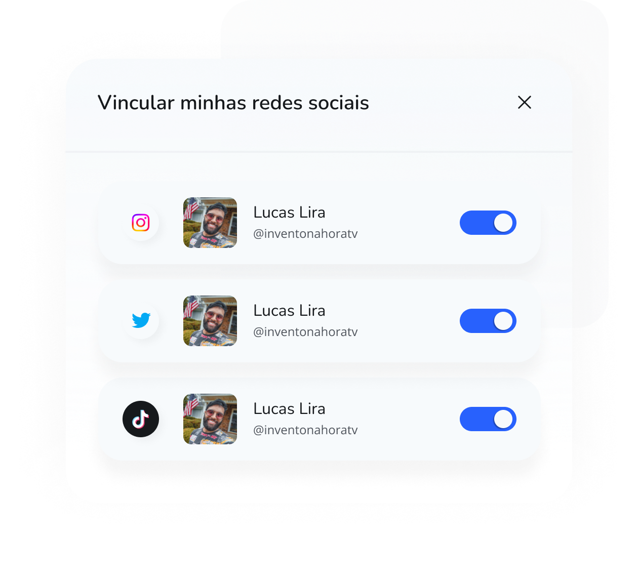 Vincule suas redes sociais